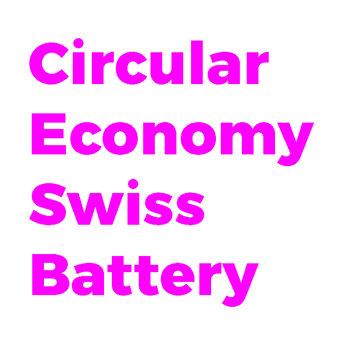 Circular Economy Swiss Battery LOGO white purple